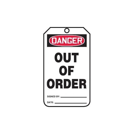 Accuform Danger, HS-Laminate, 3-1/4 in Width, 0.3 in Height, , 25 PK MDT282CTP